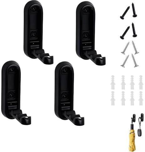 4Pcs Black Foldable Folding Wall Hook(8 Screws+8 Rubber Plugs),Concealedwall Mounted Coat Rack for Bedrooms Kitchen Hanging Coat Cloth Towel Key Wall Hooks Stick Bedrooms Living Rooms Kitchens Porches