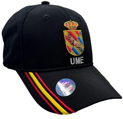 Tacro Gorra Militar UME (Unidad Militar de Emergencia) del Biem IV, Zaragoza, Color Negro con Emblema Bordado