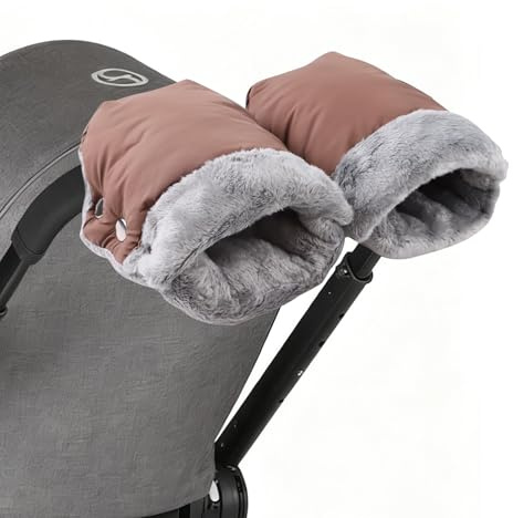 NICEWAT Pram Hand Muff, Waterproof and Windproof Pram Gloves, Extra Thick Winter Baby Stroller Gloves, Universal Size Hand Warmer for Prams for Buggy Pushchair Trailer Bicycle