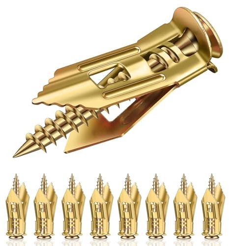 Valorada 100Pcs Plasterboard Fixings, Self Drilling Drywall Anchors & Screws Kit, 50Pcs Sheetrock Anchors & 50Pcs Expansion Screws, Zinc Plated Steel, No Drill Needed