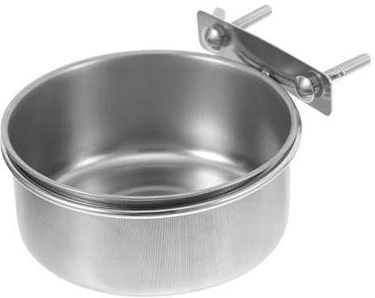 BESPORTBLE Ciotola Per Pappagalli in Acciaio Inox Ciotola Appesa Per Uccelli Mangiatoia Per Cibo e Acqua Adatta Diverse Specie Resistente e Pratica