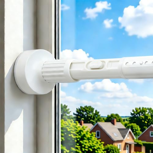 Shower Curtain Rod 40-87 Adjustable One Click Easy to Install Ultra Long Tension Telescopic Rod White without Drilling Suitable for Bathrooms Bedrooms Living Rooms