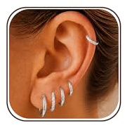 MACACHII 5 Pairs Small Silver Hoop For Women Men Surgical Steel Gold Huggie Thin Tiny Snug Hinged Sleeper Hypoallergenic Cartilage Daith Helix Lobes Nose For Multiple Piercings Jewellery 8/10/12MM