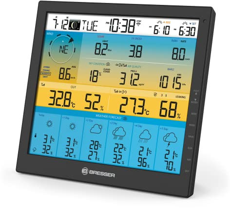 Bresser zusätzliche/Ersatz-Basisstation für 7003220 6-Tage 4CAST PRO SF WLAN-Wetter-Center mit großem 10''-Farbdisplay, integriertem Wecker mit Eiswarnung