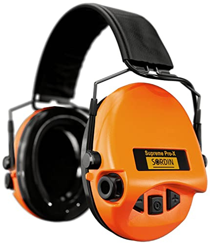 Sordin Pro-X Slim hearing protection - active hunting hearing protector - EN 352 - foam cushion & leather strap