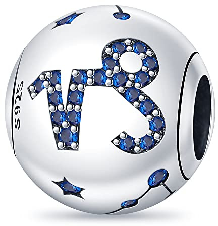 TINSLO Damen Charm Anhänger Sternzeichen für Armband 925 Sterling Silber 12 Sternbilder Charms Beads passend für Pandora Armband, Kompatibel mit Europäischen Armband und Halskette für Frauen Mädchen