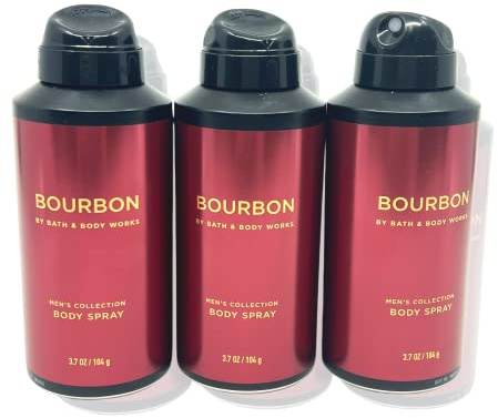 Bath & Body Works Bourbon Body Spray 3.7oz - pack of 3 - Men’s Collection Body Spray for Men