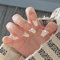 WOOXDYUK Nail Art Set,Press On Nails Medium French Tip, French Style Chain Nails, Pack of 24 False Nails with Imported Jelly Glue +1 Nail rub +1 Alcohol Pack +1 Nail Remover