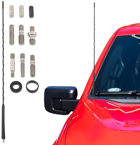 Votex 23 Inch TheCatsPajamas Short EPDM Rubber Replacement Antenna for Ford F150, F250, F350, Chevrolet Silverado, GMC Sierra, Jeep Wrangler, Toyota Tacoma, Tundra FJ Cruiser - Car Wash Proof