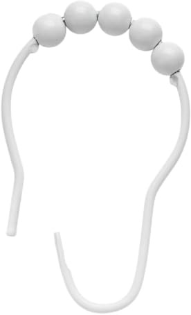 BOKIOESDE 12 pièces Rideau de Douche Crochets roulants cintres de Salle de Bain doublures de Bain Anneaux Maison Toilette Accessoires pièces de Rechange, Blanc