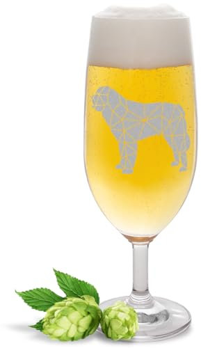 JUNIWORDS Biertulpe mit Gravur, Bernhardiner, Origami-Stil, Bierglas (1010114)