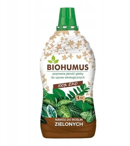KALINOVA Dünger 1L - Flüssigdünger- Düngemittel für Monstera, Zamiokulkas, Yucca, Grünpflanzen, Zierpflanzen, Balkonpflanzen, Zimmerpflanzen - Biohumus - Bio