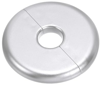 PATIKIL Flangia Divisa a Parete 0.65 (16.5mm), 1Pz ABS Rotonda Autoadesiva Piastra Protezione Fibbie Copertura Tubo Acqua per Cucina Bagno Braccio Tubo Rubinetto Decorazione, Argento