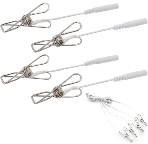 Nipple Clamps 4 PCS Electro Shocking Nipple Clamps Toys, Nipple Clasp for Women and Men BDSM Non-Piercing Decorative Clips, Clitoris Clamps Electro-Stimulation Massage Sex Toys