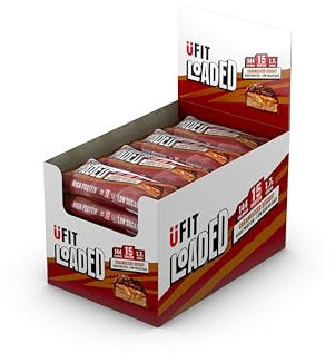 UFIT High 15g Protein Bar- Caramelised Biscuit Flavour- Low in Sugar - Natural Flavours & Real Chocolate – Vegeterian Friendly - 16 x 47g Bar (Packaging May Vary)