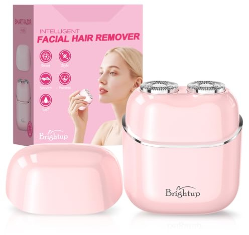 Brightup Rasoir Visage Electrique pour Femme, Étanche, Recharge USB-C, Doux et Rapide Rasoir Électrique, Epilateur Visage pour Les Lèvres Supérieures, Menton et Joues