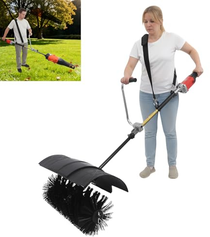 Spazzatrice 2 in 1 con ventilatore, scopa elettrica 55 cm di larghezza, spazzaneve spazzaneve spazzaneve soffiatore di foglie, per la pulizia di prato, foglie, erba artificiale e pietrisco