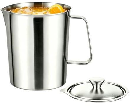 In Acciaio Inossidabile - Contenitore In Acciaio Inossidabile Con Doppia E Coperchio - Bricco Montalatte | Per Cucinare, Cuocere Al Forno, Preparare, Lavastoviglie, Congelatore
