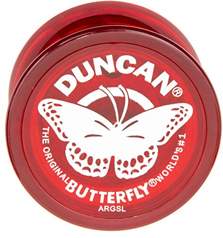 Duncan Toys Butterfly Yo-Yo, Beginner Yo-Yo with String, Steel Axle and Plastic Body, Red