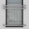 Edelstahl V2A Französischer Balkon Franz Geländer Stabgeländer Außenbefestigung System (128 x 90 cm bis 30 cm Vollwärmeschutz)