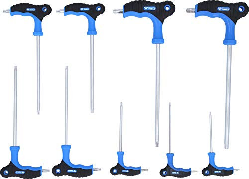 BRILLIANT TOOLS BT041200 Jeu de clés mâles coudées percées Torx® à poignée en T, 9 pièces [Powered by KS TOOLS]