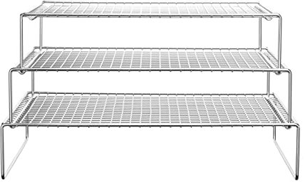LANEJOY 3-stöckiges Kuchengitter Abkühlgitter aus Edelstahl - Platzsparendes Küchengitter für Kuchen und Gebäck (38,2 x 25,4 x 7,9cm)