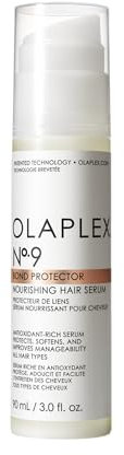 Olaplex No 9 Sérum Capillaire Nourrissant Protecteur de Liens, Protecteur de Chaleur, Adoucit et Nourrit sans Alourdir, Réduit les Nœuds et l'Électricité Statique, Pour Tous Types de Cheveux, 90 ml