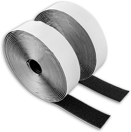 Självhäftande kardborreband, 4 meter långt, 16 mm brett, svart, tillskuret fleeceband med kardborreband, kardborreband för limning, självhäftande band med kardborreband, kardborreband för myggnät