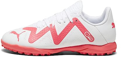 PUMA Future Play TT Jr Chaussures de Football Unisexes pour Enfant, Puma Orchidée de feu Blanche, 32 EU