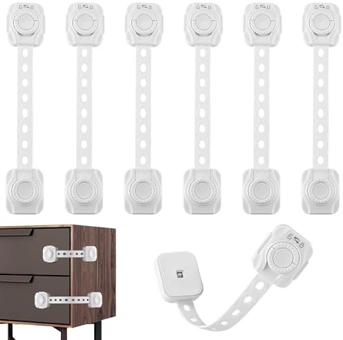 Kindersicherung Schrank Schranksicherung Baby Kindersicherung Schubladen 6 Stück Schubladensicherung Baby für Tür Schränke Kühlschrank Schubladen Waschmaschinen mit Starker Kleber ohne Bohren