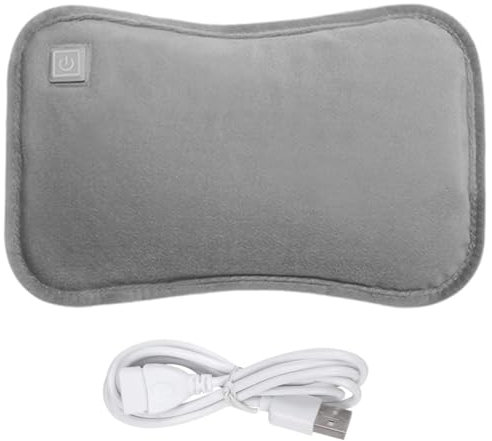 Electric Hot Water Bottle with Flannel Cover 3 Heat Settings Foldable USB Rechargeable Hot Water Bag Rechargeable Hot Water Bottle Washable Bed Warmer Automatic Power-Off Hand Warmers for Winter Gift