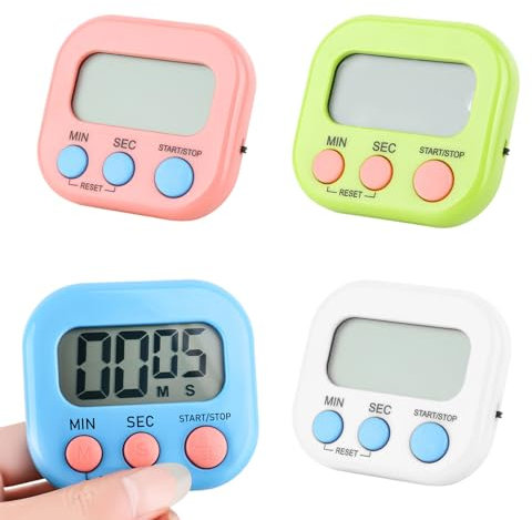 4 Multifunctional Timers, Kitchen Cooking, Children's Teeth Cleaning, Egg Timer, Digital Timer, Countdown Timer, Daily Essentials