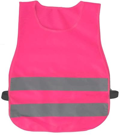 Säkerhetsväst lättviktsreflekterande, Säkerhetsväst Reflekterande skyddsväst for barn 360° High Vis Reflexväst Andningsförmåga(Pink_M)