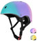 PIPIZHU Skaterhelm Fahrradhelm für Kinder, Mädchen und Jungen, Verstellbar, Belüftung Sicherheit leicht Helm für Fahrrad Skateboard Scooter Kind (Grün & Lila & Rosa, Größe M(55-58cm))