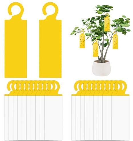 46 PCS Pièges à Insectes,Attrape Moucheron,Anti Moucherons Interieur,Sûr,Sans Odeur,Pièges Engluées Autocollants Colle Double-Face Étanche Jaunes,Protection des Intérieur Plantes,Fleur Fruits