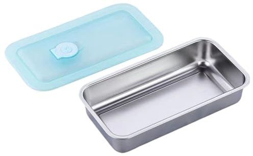 Generico Contenitori Portamerenda In Acciaio Inossidabile Per Bambini,Contenitori Doppio Scomparto con Coperchio - Scatole Portavivande Per Cucina Pranzo Pendolarismo Vacanze Spiaggia Picnic