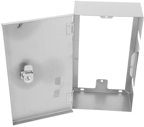 FIXOSHEE Copertura Per Presa Elettrica in Acciaio Inox Resistente Alle Intemperie Scatola Di Protezione Per Prese Muro Serratura Per Casa e Ufficio