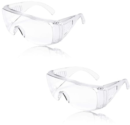 Yuannee Lunette De Protection Travail,2 PCS Lunettes de Protection de Laboratoire Anti-Buée et Anti-Rayures pour Travail Bricolage Ski Tir et Extérieur Lunettes de Sécurité Transparentes