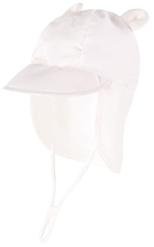 DRESHOW Sombrero de Sol Bebe Sombrero de Verano para Niños Gorra de Playa con Orejas de Oso para Niños y Niñas con Protección del Cuello para Actividades al Aire Libre