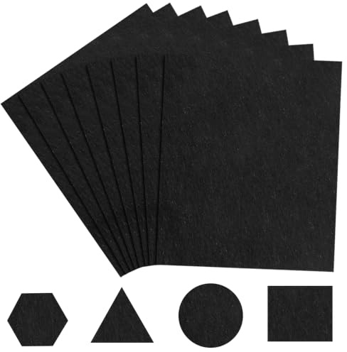 Nivofu Patins en Feutre Autocollants 8 Pièces 20x20cm Épaisseur 6,5mm, Découpables Anti-Rayures Réducteurs de Bruit pour Meubles et Chaises, Couleur Noir