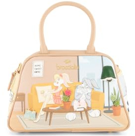 Braccialini Sac de bowling compact Allround Lt en cuir synthétique avec double poignée et bandoulière réglable et amovible – Parfait pour le porter à la main ou en bandoulière