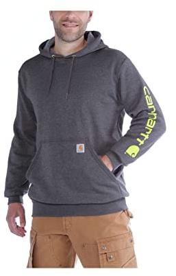 Carhartt Herren Sleeve Logo Hooded Sweatshirt Kapuzenpullover, Anthrazit Meliert, L