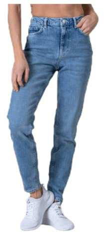 Pieces Damen Pcleah Mom Hw ANK Lb110-ba/NOOS Slim Jeans, Blau (Hellblau Denim), S