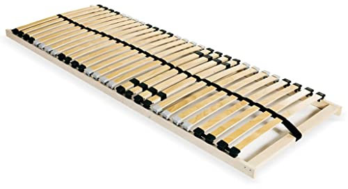 vidaXL Sommier à Lattes avec 28 Lattes 7 Zones 90x200 cm Lit Simple Adultes