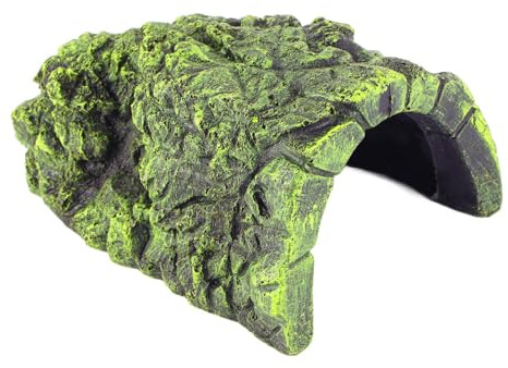 Grotta di Pietra per Tartarughe e Rane, Rifugio in Resina per Rettili e Anfibi, Large 13,5x11x8 cm, Decorazione Naturale per Acquari e Terrari