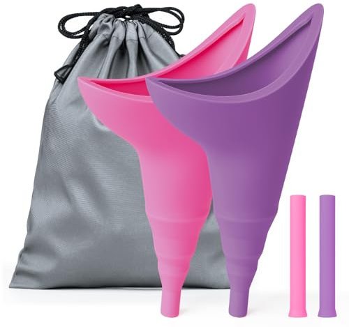 Tarnel 2pcs Pisse Debout Femme, Urinoir pour Femme - Urinoir en Entonnoir Réutilisable pour Festival, Camping, Toilettes pour Camping, Randonnée, Vacances