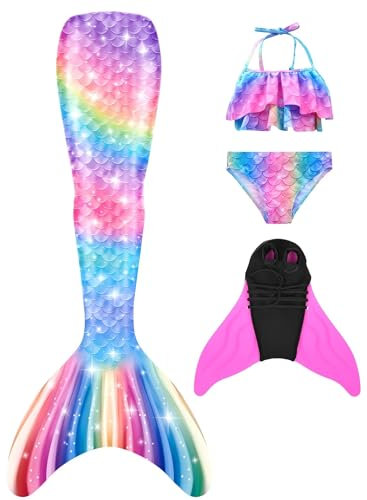 shepretty meerjungfrauenflosse mädchen Neuer Mermaid Tail Badeanzug für Erwachsene und Kinder,M9-D-150