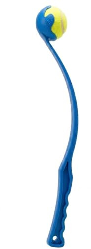 SuperGift.com Dog Ball Launcher Hands Free Ball Thrower, Tennis Ball Thrower for Dogs Puppy, Fetch Play Chuck Dog Tennis Balls for Exercise Training Outdoor Activity, Strong Grip