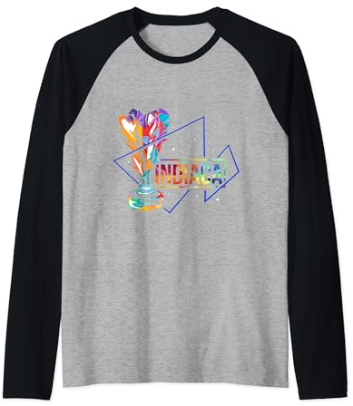 Indiaca Rebound Game Hand Shuttlecock Raglan Baseball Tee