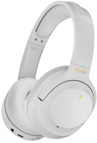 iDiskk ANC Casque Supra-auriculaire Hybride Bluetooth 5.3 avec Annulation Active du Bruit, Casque ANC sans Fil Bluetooth (Gris)